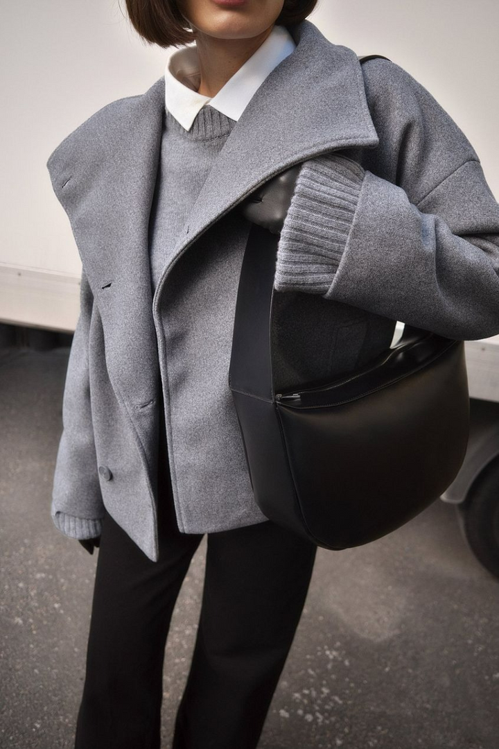 Palton vintage cu două nasturi pentru femei | Scurt